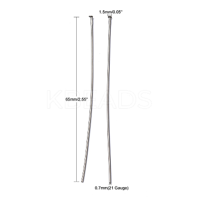 Tarnish Resistant 304 Stainless Steel Flat Head Pins LS-X-STAS-R046-65mm-1