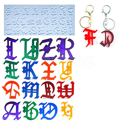 Gothic Style Letter A~Z DIY Silicone Pendant Molds LS-SIMO-H012-04-1