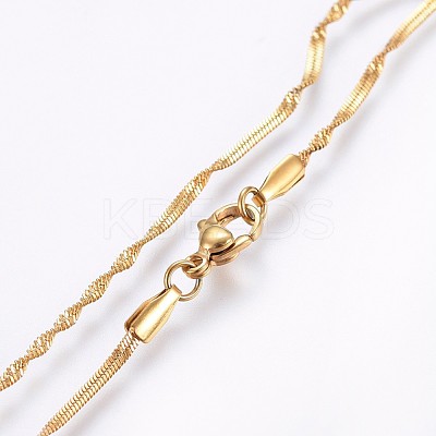 304 Stainless Steel Singapore Chain Necklaces NJEW-O102-32G-1