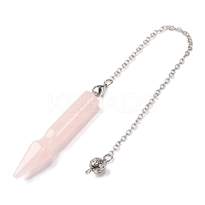 Natural Rose Quartz Pointed Dowsing Pendulums G-Q184-04C-P-1