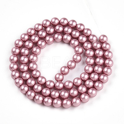 Baking Paint Pearlized Glass Pearl Bead Strands HY-N002-5mm-C01-1