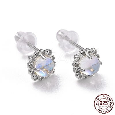 Anti-Tarnish Rhodium Plated 925 Sterling Silver Stud Earrings LS-EJEW-M202-02P-1