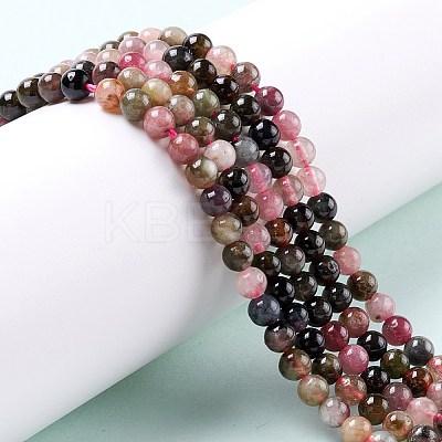 Natural Tourmaline Beads Strands X-G-G446-4mm-03-1