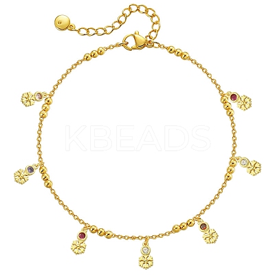 30Pcs Brass Micro Pave Cubic Zirconia Pendants ZIRC-CJ0001-18-1