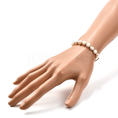 Natural Pearl Beads Adjustable Slider Bracelet for Girl Women Gift BJEW-JB06820-01-1
