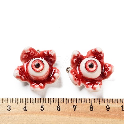 Eyeball Theme Opaque Resin Enamel Pendants RESI-D076-02D-1