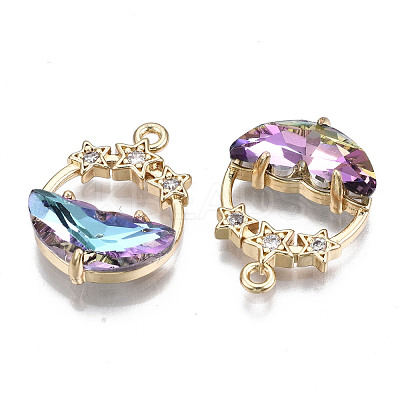 Faceted Transparent Glass Pendants GLAA-T020-18B-1