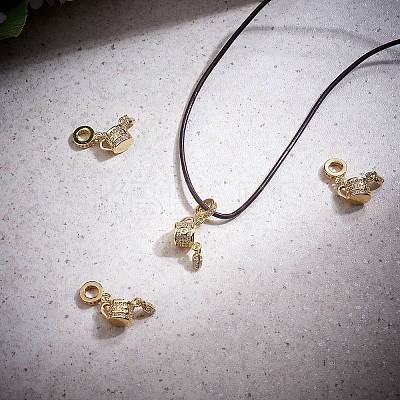 5Pcs Rack Plating Brass Micro Pave Clear Cubic Zirconia European Dangle Charms KK-SZ0002-37-1