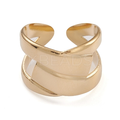 Ion Plating(IP) 304 Stainless Steel Cuff Rings RJEW-G285-64G-1