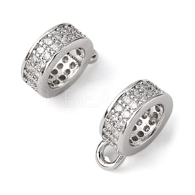 Brass Micro Pave Cubic Zirconia Tube Bails ZIRC-K070-44P-1