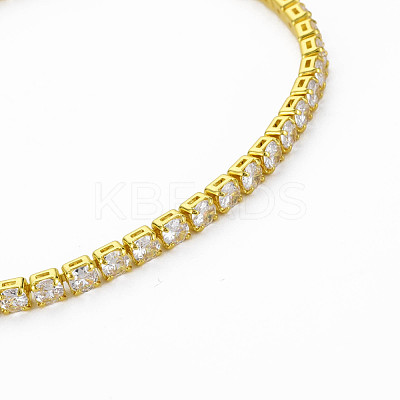Clear Cubic Zirconia Tennis Bracelet BJEW-N241-001A-01LG-NR-1