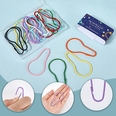 20Pcs 10 Colors Iron Bulb Shaped Plastic Push Gate Snap Keychain Clasp Findings IFIN-SC0001-94-1