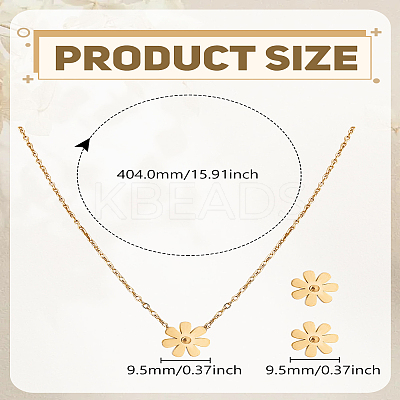 316L Surgical Stainless Steel Pendant Necklaces & Stud Earring Sets SJEW-LP0001-39-1