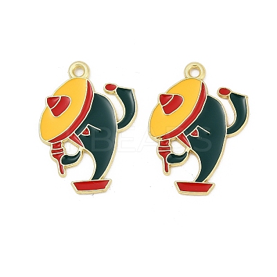 Cinco De Mayo Theme Alloy Enamel Pendants ENAM-V001-05O-G-1