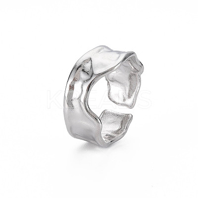 Non-Tarnish 304 Stainless Steel Irregular Cuff Ring X-RJEW-N038-039P-1