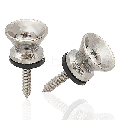 4 Sets Alloy Guitar Strap Button Tail Nails for Acoustic and Folk Instruments FIND-CN0002-19-1