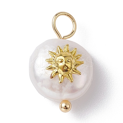 Natural Pearl Pendants PALLOY-JF02200-04-1
