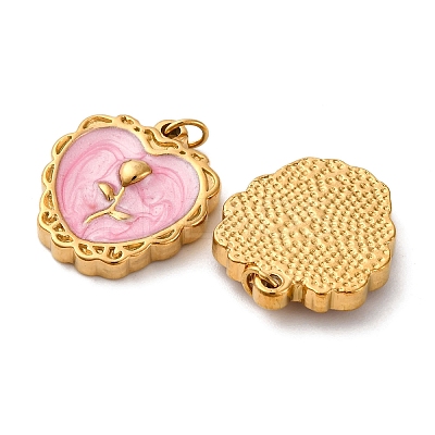 304 Stainless Steel Enamel Pendants STAS-U061-51G-02B-1