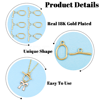 10Pcs Ion Plating(IP) 304 Stainless Steel Toggle Clasps STAS-SC0010-68B-1