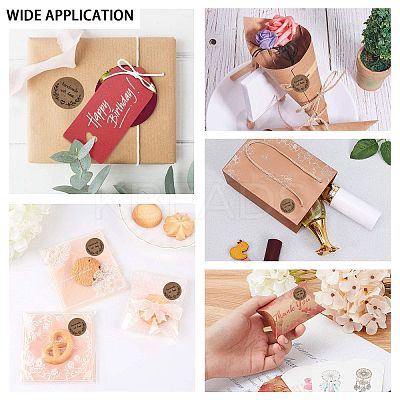 Self-Adhesive Kraft Paper Gift Tag Stickers LS-DIY-G013-A20-1