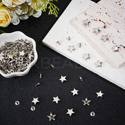 100Pcs Iron Semi-Tublar Rivet Studs DIY-CY0002-98P-1