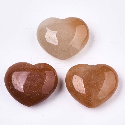 Natural Red Aventurine Heart Love Stone G-N0326-56G-1