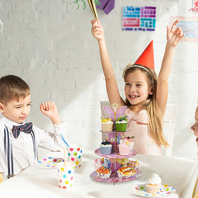 2Pcs 3 Tier Paper Cupcake Stand DIY-DC0003-92A-1