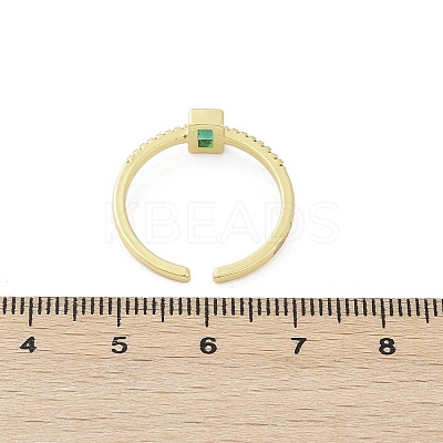 Brass Micro Pave Cubic Zirconia Cuff Rings RJEW-S400-16B-G-1