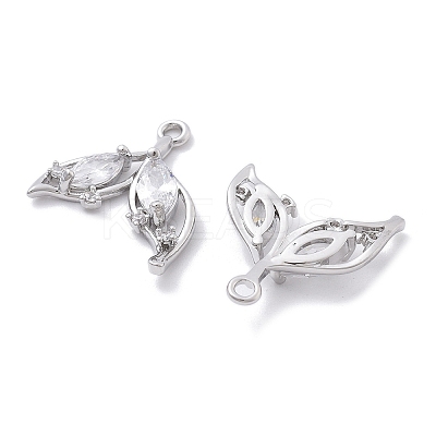 Brass Micro Pave Cubic Zirconia Pendants KK-B134-39S-1