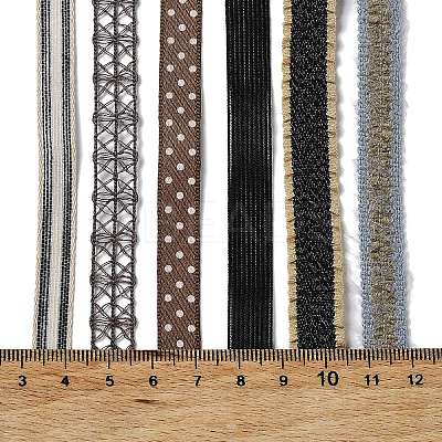 18 Yards 6 Styles Polyester Ribbon SRIB-C001-E07-1