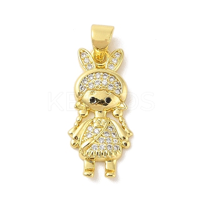 Rack Plating Brass Cubic Zirconia Pendants KK-S380-30G-03-1