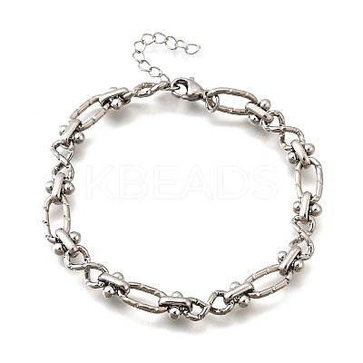 Non-Tarnish 304 Stainless Steel Oval & Infinity Link Chain Bracelets for Women BJEW-K226-14C-P-1