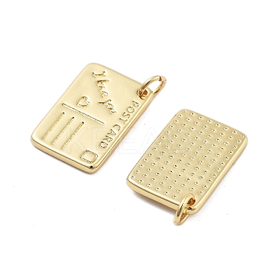 Brass Postcard Pendants KK-Q006-08G-1