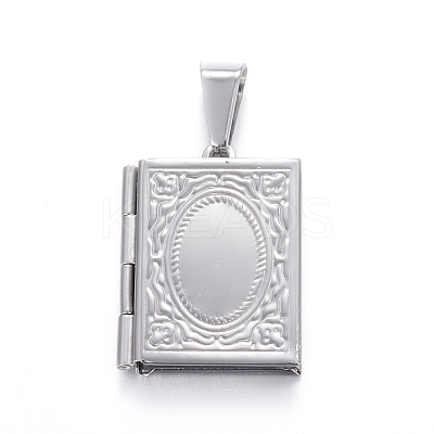 Tarnish Resistant 316 Stainless Steel Locket Pendants STAS-N0016-06P-1