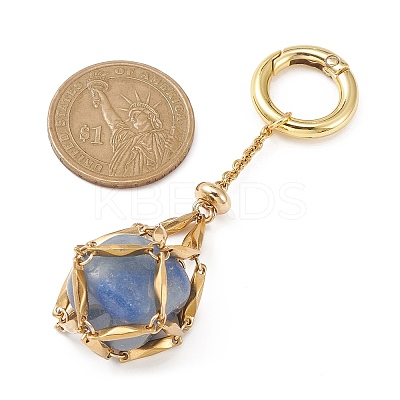 304 Stainless Steel Macrame Pouch Empty Stone Holder Pendant Decoration HJEW-JM01184-01-1