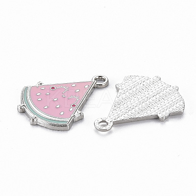 Rack Plating Alloy Enamel Pendants ENAM-N053-30-RS-1