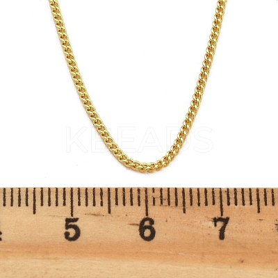 Brass Curb Chain Necklaces for Women NJEW-D302-50G-1