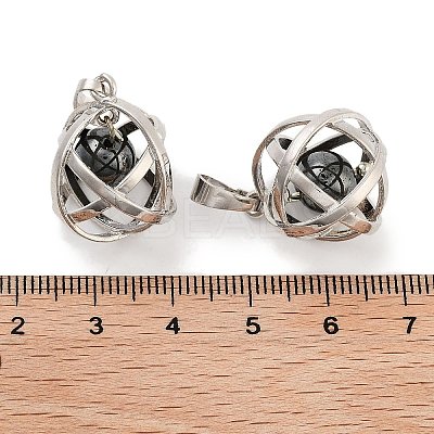 Synthetic Non-magnetic Hematite Round Ball Pendants G-Q163-05P-05-1