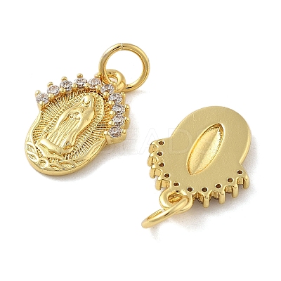 Brass Micro Pave Cubic Zirconia Pendants KK-C092-19B-G-1