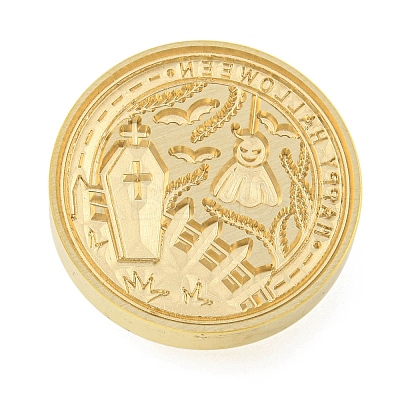 Halloween Series Wax Seal Brass Stamp Heads AJEW-M039-01G-1