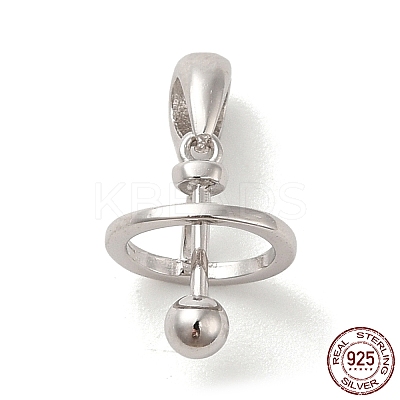 Anti-Tarnish Rhodium Plated 925 Sterling Silver Locket Style Planet Pinch Bails LS-STER-NH0001-55A-P-1