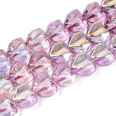 Electroplate Transparent Glass Beads Strands X-EGLA-N056-01A-05-1