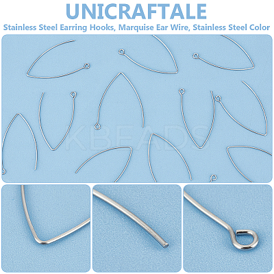 200Pcs 304 Stainless Steel Earring Hooks STAS-UN0058-49-1