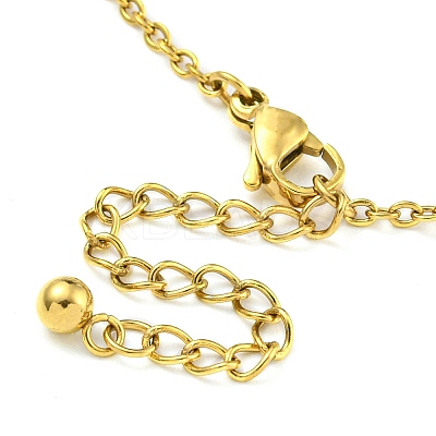 PVD Vacuum Plating Summer Beach 304 Stainless Steel Cable Chains Shell Shaped Charm Bracelets BJEW-P334-06G-1