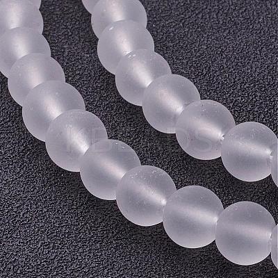 Baking Paint Transparent Glass Bead Strands X-GLAA-S031-8mm-13-1