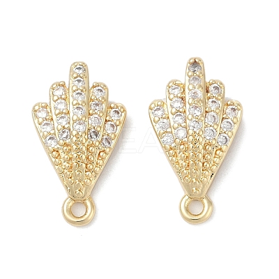 Brass Micro Pave Cubic Zirconia Stud Earring Findings LS-KK-Z094-13G-1