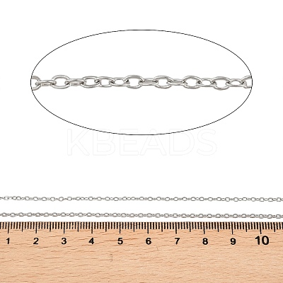 Non-Tarnish 304 Stainless Steel Cable Chain Necklaces NJEW-M176-14-A-1