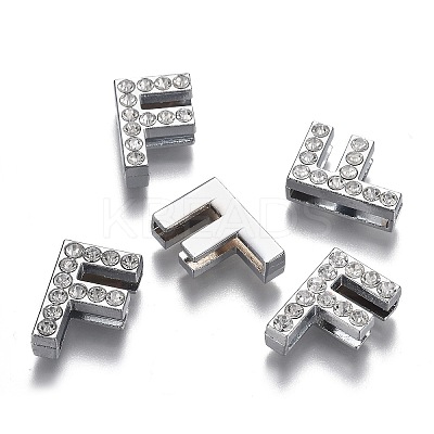 Alloy Letter Slide Charms RB-F034-01F-P-RS-1