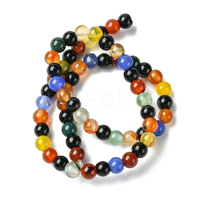 Natural Agate Beads Strands G-F417-05-6mm-1