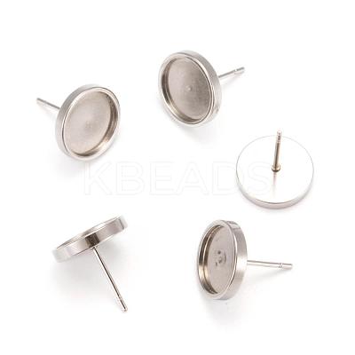Non-Tarnish 201 Stainless Steel Stud Earring Settings STAS-I088-F-01P-1